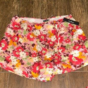 Lulus Floral Skort NWT Size L | Pink Orange Summer Shorts Skirt